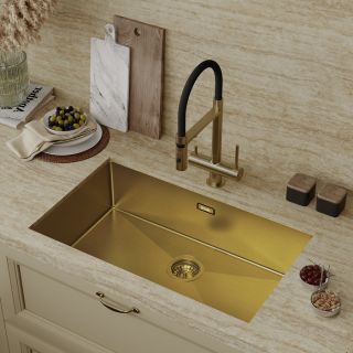 Кухонная мойка IDDIS Edifice EDI74B0i77 74см золото матовое